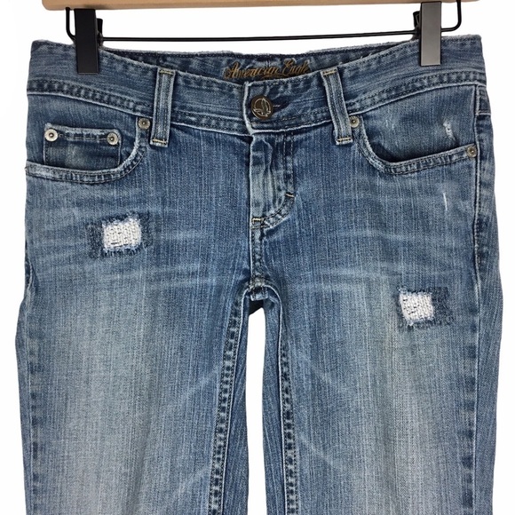 AMERICAN EAGLE OUTFITTERS Jeans Bootcut Stretch Denim Distressed Size 0 Regular - Picture 2 of 11